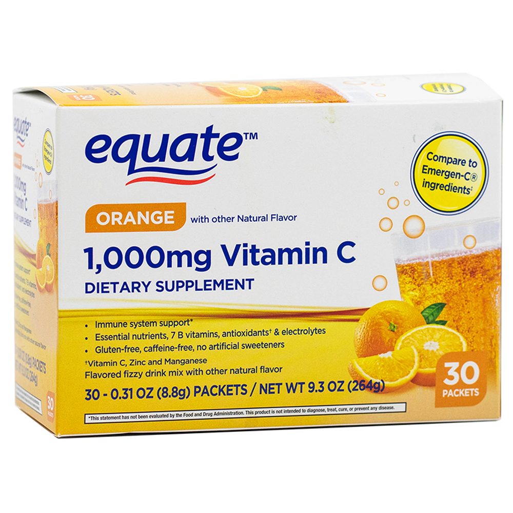 Equate 1000 mg Vitamin C Drink Mix Supplement for Immune Support