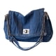 thumbnail image 3 of Bolso de hombro de mezclilla para mujer, diseño vintage de moda, bolso bandolera, bolso de mano. Azul profundo, 3 of 9