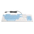 thumbnail image 4 of Teclado mecánico para juegos de 104 teclas, 28 modos de retroiluminación, interruptor azul, Plug and Play, RGB, con cable, para Windows y Linux, azul y blanco., 4 of 14