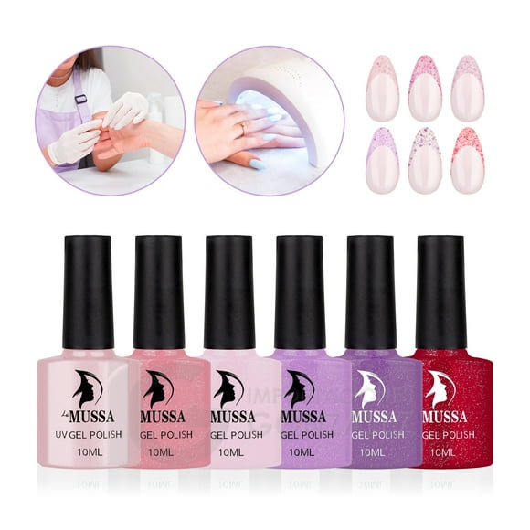 Esmaltes Para Uñas Gama De Gelish Semipermanente Mussa x 6 unidades Uv Girly Mussa 10 ml