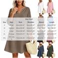 thumbnail image 2 of Bosfbaoi Linen Dresses for Women V Notch Neck 3/4 Roll Sleeve Loose A‑Line Short Dress with Side Pockets, 2 of 7