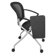 thumbnail image 6 of Regency Cadence Flexible High Back with Padded Fabric Seat Nesting Chair with Tablet Arm - Black, 6 of 8