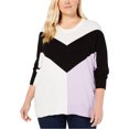 thumbnail image 1 of Tommy Hilfiger Womens Chevron Pullover Sweater, White, Plus Size, 3X, 1 of 1
