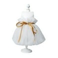 thumbnail image 5 of Pet Dress for Small to Medium Girl Dogs - White Princess Mesh Texture with Silky Edge and Tie Belt for Wedding Party, 5 of 8
