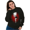 thumbnail image 3 of Betty Boop Dark Goth Tattoo Skull Women Plus Size Sweatshirt Brisco Brands 2X, 3 of 5