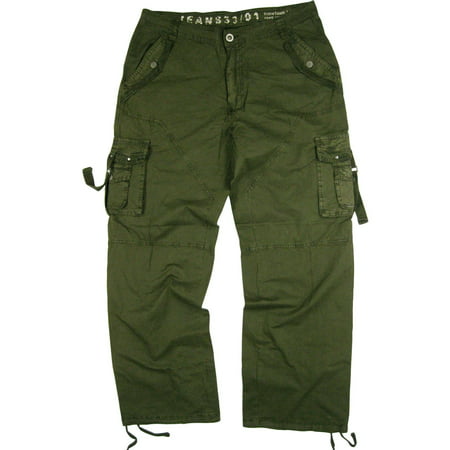 Men's Military-Style Cargo Pants 38x34 Dark Olive Color #A8 - Walmart.com