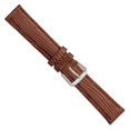 thumbnail image 4 of DeBeer 18mm Havana Brown Snake Grain Leather with Silver-tone Buckle 7.5 inch Watch Band, 4 of 4