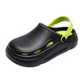 thumbnail image 2 of Men's Women's Garden Clogs, Classic Platform Clog Unisex -on Shoes Outdoor Beach Slippers Comfortable Mules Sandals(Male,Black3), 2 of 7