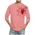 thumbnail image 1 of Camisas de Manga Larga para Hombres Imprimir Casual Cuello Redondo Blusa de Manga Corta, Camisas de Lino para Hombres, 1 of 4