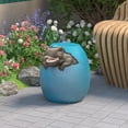 thumbnail image 4 of COSIEST Dinosaur Sculpture End Table, 14.6x16.9 inch Blue Concrete Finish Side Table Stand, 4 of 8