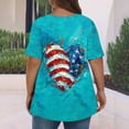 thumbnail image 5 of lcziwo American Flag Shirt for Women Plus Size Cotton Comfortable Summer Short Sleeve T-Shirt Patriotic Graphic 250th Crew Neck Tee Multicolor XXXXXL, 5 of 5