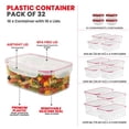 thumbnail image 5 of Utopia Kitchen Plastic Food Containers - Food Storage Containers with Airtight Lids - Reusable Lunch Boxes - Leak Proof (Red, Pack of 32), 5 of 7
