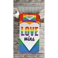 thumbnail image 3 of Ambesonne Rainbow Quilted Bedspread Set 2 Pcs, LGBT Pride Love Wins, Twin Size, Multicolor, 3 of 3