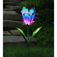 thumbnail image 2 of Regal Art  and  Gift 10558 - 23.75" x 5.25" Tulip Garden Stake Blue / Pink Solar LED Light, 2 of 3