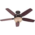 thumbnail image 1 of Hunter Builder Deluxe 52" Indoor Ceiling Fan w/ LED Light Pull Chain, New Bronze, 1 of 4