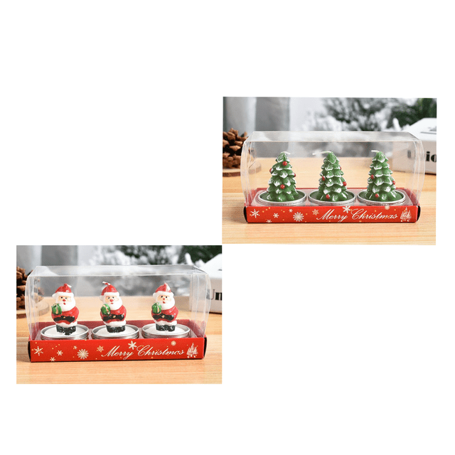 2 uds regalos artesanales de Navidad velas decoración pintada regalos de Navidad A LingWen 9024715169525