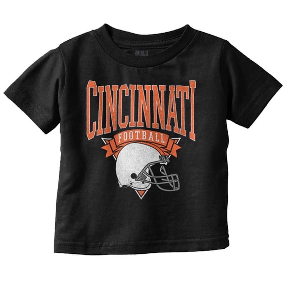 Cincinnati Football Helmet Fan Toddler Kids Crew Neck Graphic T-Shirt Brisco Brands 6M
