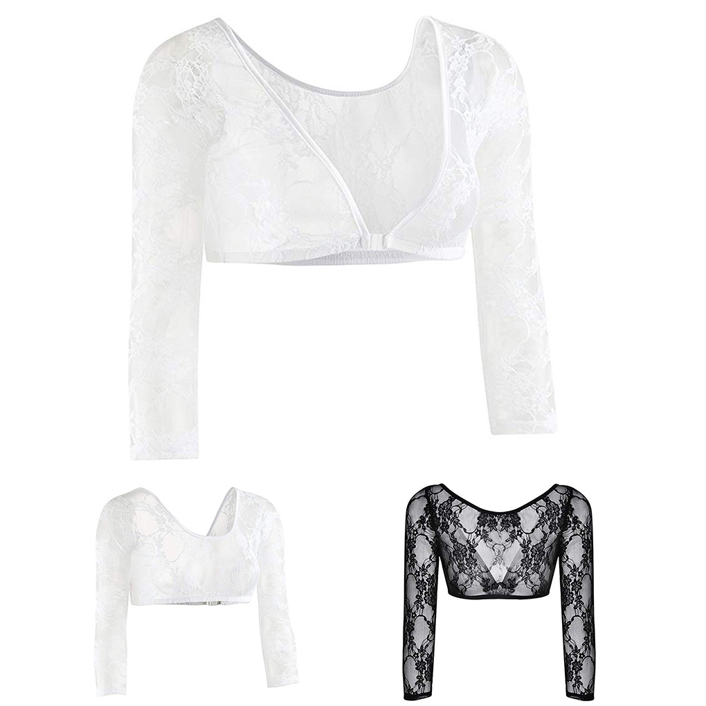 Girl Crop Top Solid mesh women shirt 