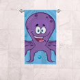 thumbnail image 6 of Coolnut Fingertip Hand Towels, Set of 2 Pcs Happy Purple Octopus Absorbent Face Bath Towels for Bathroom Kitchen, 30"x15", 6 of 6