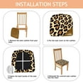 thumbnail image 4 of Classic Leopard Print Seat Covers for Dining Room Chairs Set Of 4,Stretch Printed Washable Chair Seat Cover with Elastic Ties and Button,Removable Waterproof Couch Cushion Covers, 4 of 6