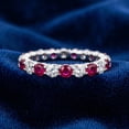 thumbnail image 5 of Pompeii 1 cttw Ruby & Diamond Wedding Eternity Stackable Ring 10k White Gold (G/H,I1-I2), 5 of 6