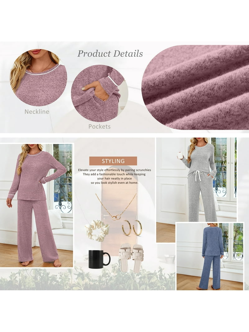 SUNBS Two Piece Lounge Sets for Women 2 Piece Set Outfits Wide Leg