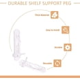thumbnail image 4 of CUITING Clear Plastic Locking Shelf Support Pegs  Fits 5/16” Diameter Hole  5/8” Shelf  30 Pack, 4 of 6