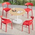 thumbnail image 4 of VECELO Stackable Patio Dining Chair Set of 4, Outdoor/Indoor Dining Chairs for Restaurant, Poolside and Garden, No Assembly, Red, 4 of 14