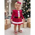 thumbnail image 6 of RUINIXCW Baby Girl Christmas Outfit Long Sleeve Romper + Skirt + Headband Set, 6 of 8