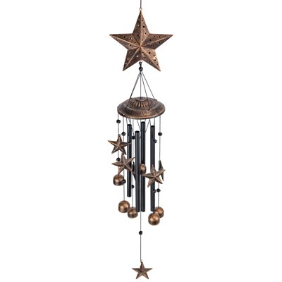 Carillón De Viento Chino Alto - Negro, Tubos De Aluminio, Nota La, Ideal Para Jardín O Exterior