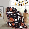 thumbnail image 2 of Halloween Blanket, Cute Ghosts Throw Blanket for Women Fluffy Flannel Halloween Fleece Blanket for Living Room Sofa Bed Decor 60"x50", 2 of 6