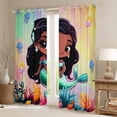 thumbnail image 2 of Erosebridal Princess Mermaid Curtains for Living Room,Marine Animal 30%-50% Blackout Curtains Set of 2 (38x45),Sea Room Decorative, 2 of 6