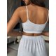 thumbnail image 5 of Conjuntos Casuales de Dos Piezas para Mujer, Camiseta Sin Mangas con Cuello en V y Cintura Elástica, Chándal de Verano con Bolsillo. Gris L, 5 of 9