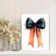 thumbnail image 2 of Qisvanset Framed Canvas Wall Art, 12x16 Inch Stripe Bow Coquette Coastal Apartment Wall Decor, 2 of 5