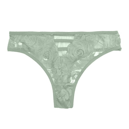 

Miayilima Panties For Women Mesh Breathable Low Waist Triangle Lace Thong Panties
