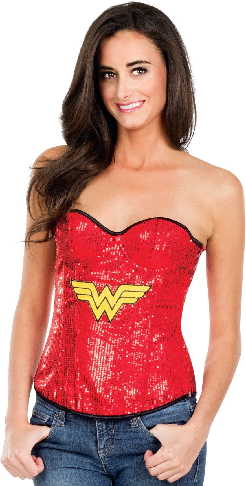Adult Women's DC Comics Wonder Woman Sequin Corset Costume Accessory