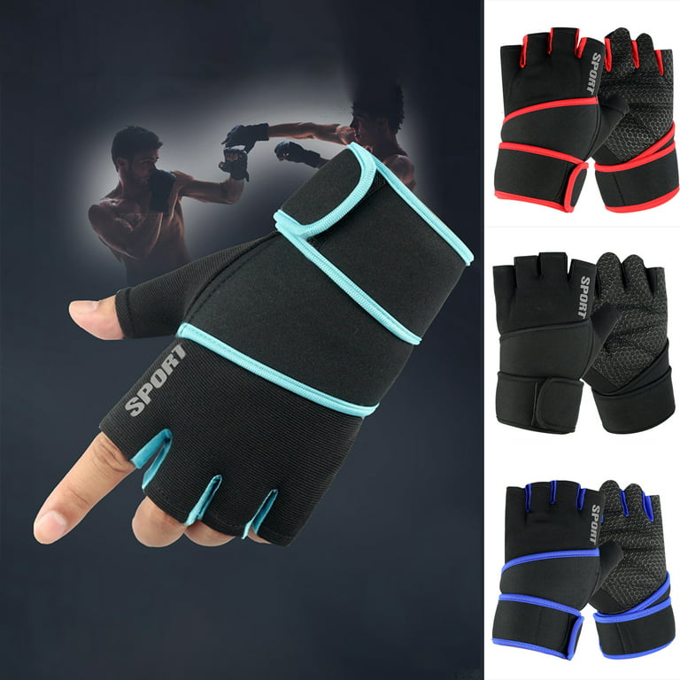 Workout Gloves for Men & Women, Anti-Slip Fitness Gloves with Wrist Wrap  Support Provide Full Palm Protection for Weightlifting, Military Press,  Chest Press, Pull ups, Dumbbell, Barbell 