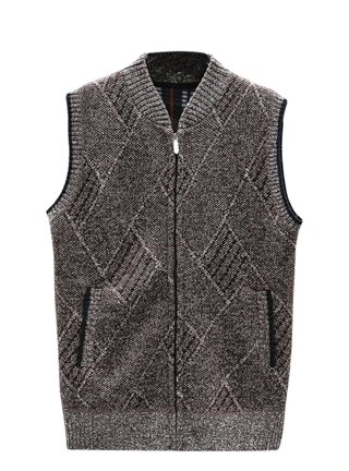 Mens V Neck Sleeveless Sweater Brown Jumper Tank Top Casual Knitted Vest  Gilet