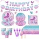 thumbnail image 1 of Set de decoración de fiesta Oigco Mermaid Birthday Serves 24, 1 of 7