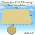 thumbnail image 2 of Sunny Replacement Canopy for 8' x 6.4' Manual Yard Retractable Patio Deck Awning Sunshade Outdoor （Only Cover, Frame is not Included）-Beige, 2 of 8