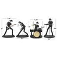 thumbnail image 3 of " x " Black Polystone Rock Band Musician Sculpture with Gold and Silver Accents, by DecMode (4 Count), 3 of 9