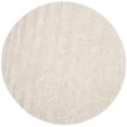 thumbnail image 1 of Safavieh Florida Shag Collection SG455-1111 Scrolling Vine Cream and Cream Round Area Rug (6'7" Diameter), 1 of 5
