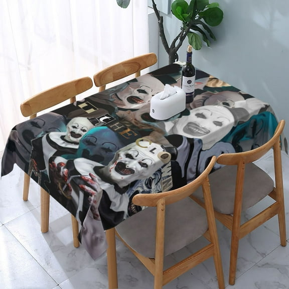 Horror Character Tablecloth Halloween Rectangle Versatile Stylish Table Cover for Party Picnic Dinner Decor 54x54in