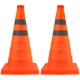 thumbnail image 1 of 2pcs Collapsible Traffic Cones Foldable Parking Cones Reflective Safety Cones, 1 of 8