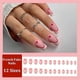 thumbnail image 2 of 24 Pieces Medium Square Fake Nails, French Press on Nails Acrylic Capsule Nails with Red Love Heart Design, Natural Artificial Ballerina Glue-on Nails, 2 of 4