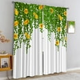 thumbnail image 6 of Rustic Yellow Floral Washable Blackout Curtains, Garden Nature Plants Vine Large Window Treatments for Living Room Bedroom, Room Darkening Curtains for Kitchen Dining Room Kid Room-W52xL84in, 6 of 6