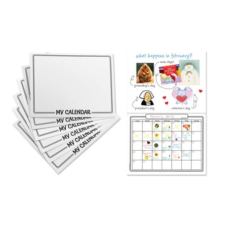 Hygloss Products Blank Calendar Books - Make Your Own Scrapbook - White Covers with White Pages - 12 Gridded Months - 8.5 x 11" - 6 Calendars
