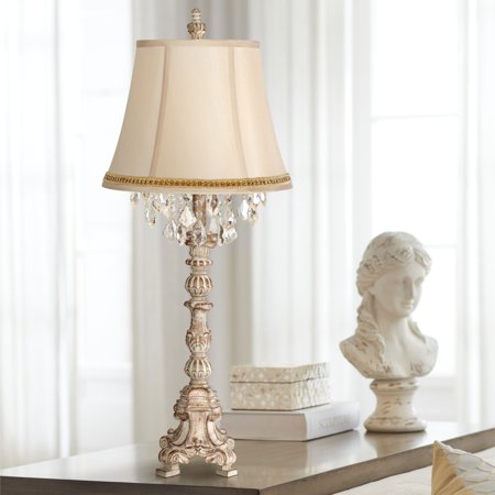 Barnes And Ivy Traditional Table Lamp Candlestick Whitewash