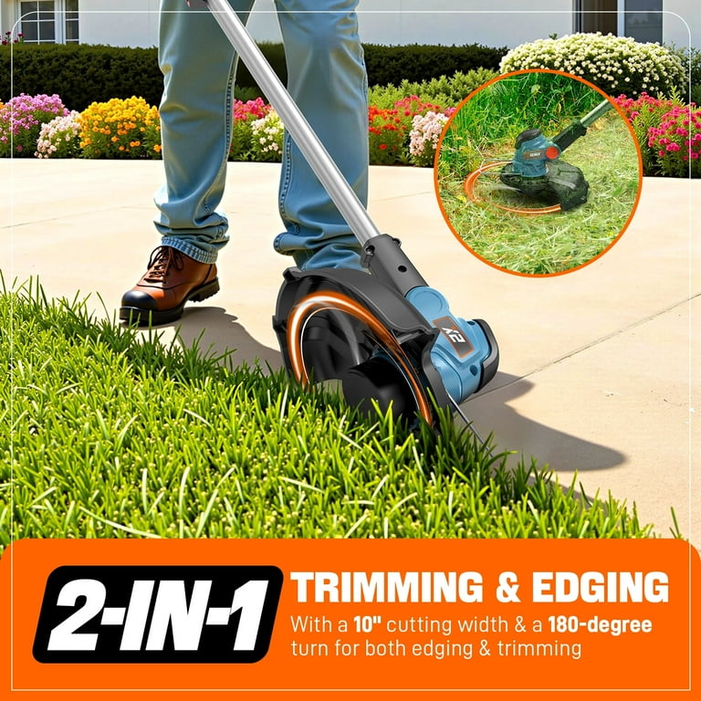 SENIX 20V Max 10-inch Cordless Lawn Edger & Trimmer, Adjustable