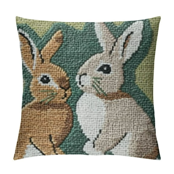 Throw Pillow Covers, Pillowcases Embroidered and Pillow Decorative Cushion Covers, Light Green/Blue